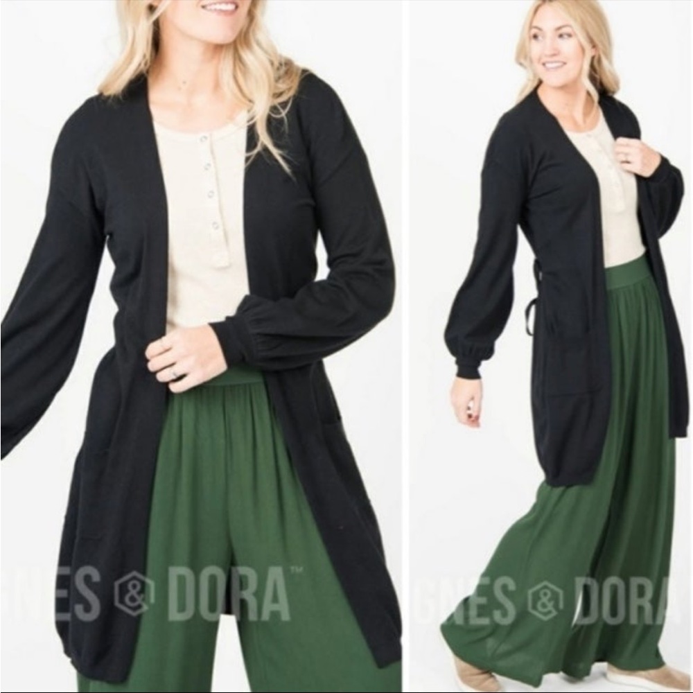 Agnes & Dora Blouson Sleeve Cardigan